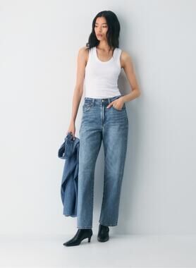 Denim Forum The 90s Marlo High Rise Baggy Jeans Sz 23 Light Wash Blue Denim